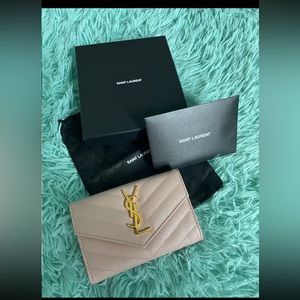 Authentic Ysl monogram, envelope, wallet